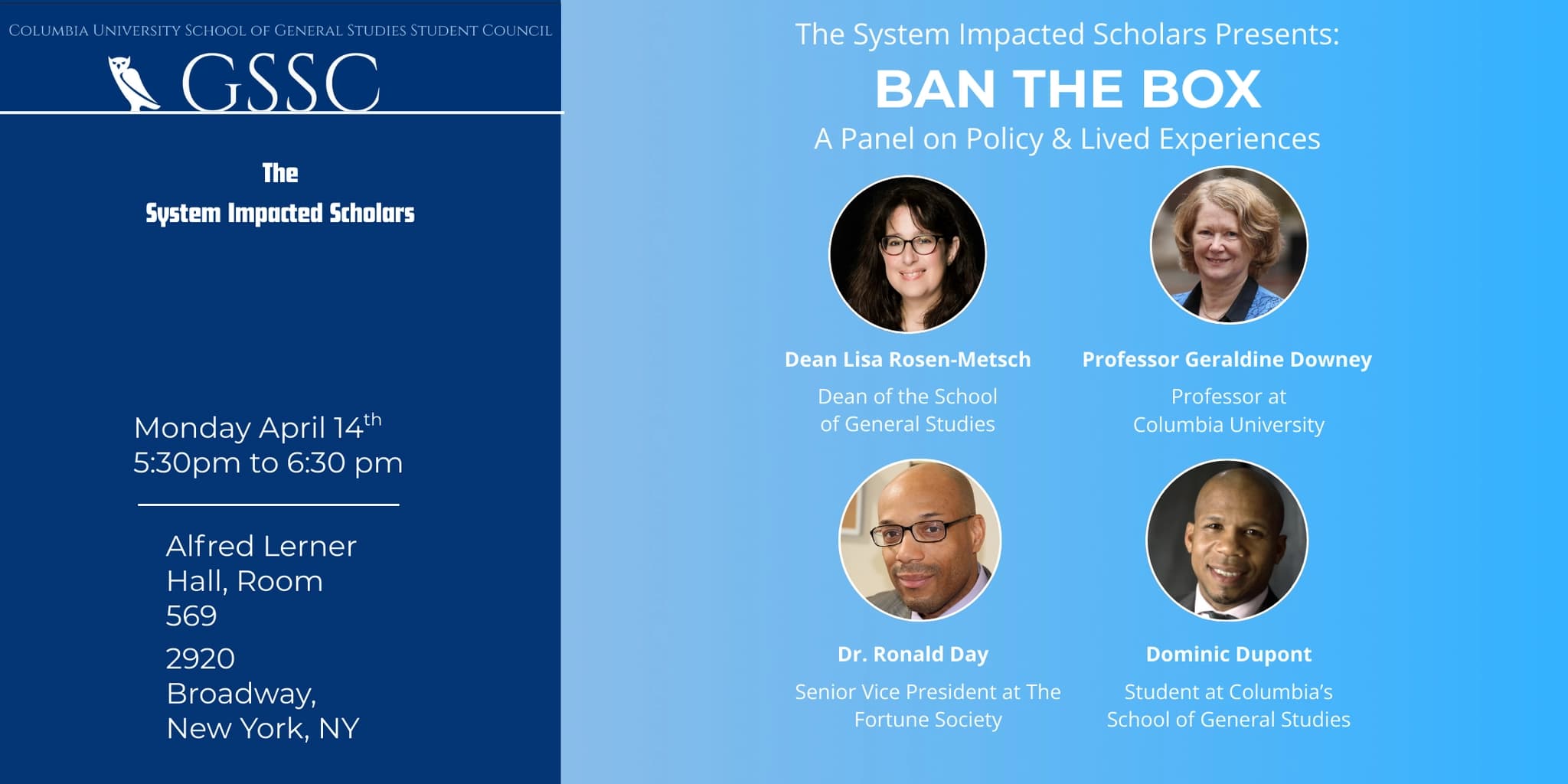 Ban the Box panel event flyer