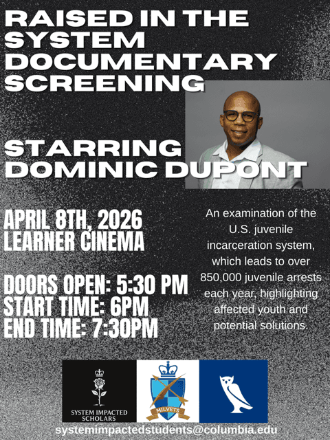 Raised in the System documentary screening event flyer